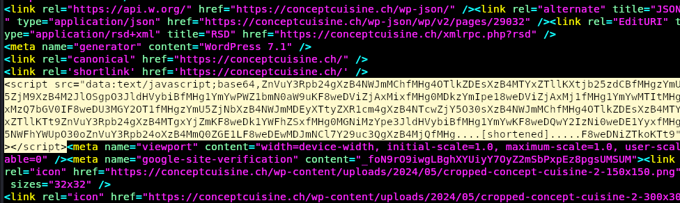Injected script